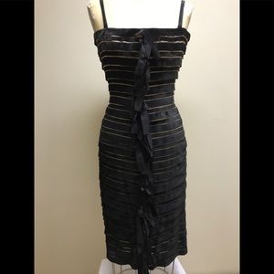 Oscar de la Renta Velvet Stripes Dress